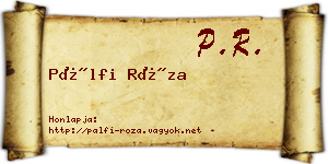 Pálfi Róza névjegykártya